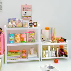 multi layer desktop storage shelf organizer for office, cosmetics, and home essentials