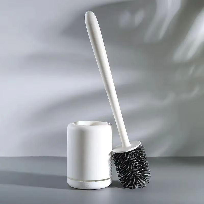 Punch Free Wall Mounted Toilet Brush Set With Long Handle And Quick Dry Base 5