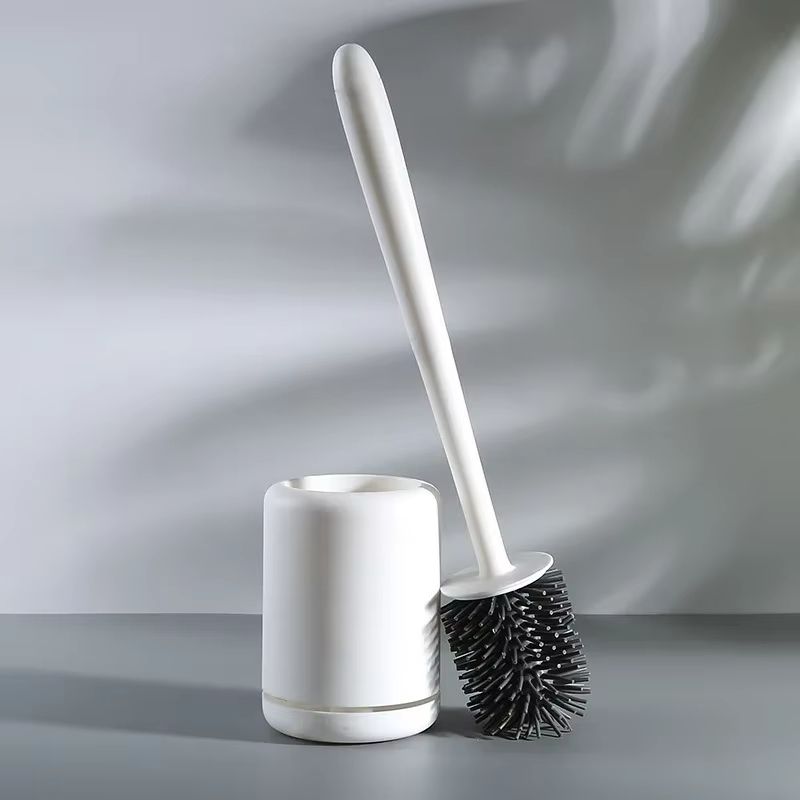 Punch Free Wall Mounted Toilet Brush Set With Long Handle And Quick Dry Base 6