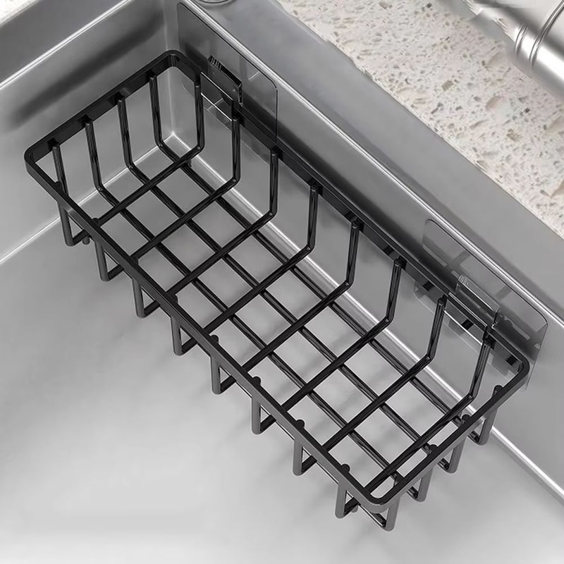 Kitchen Sink Drain Rack Organizer Sponge Holder With Soap And Brush Storage 3