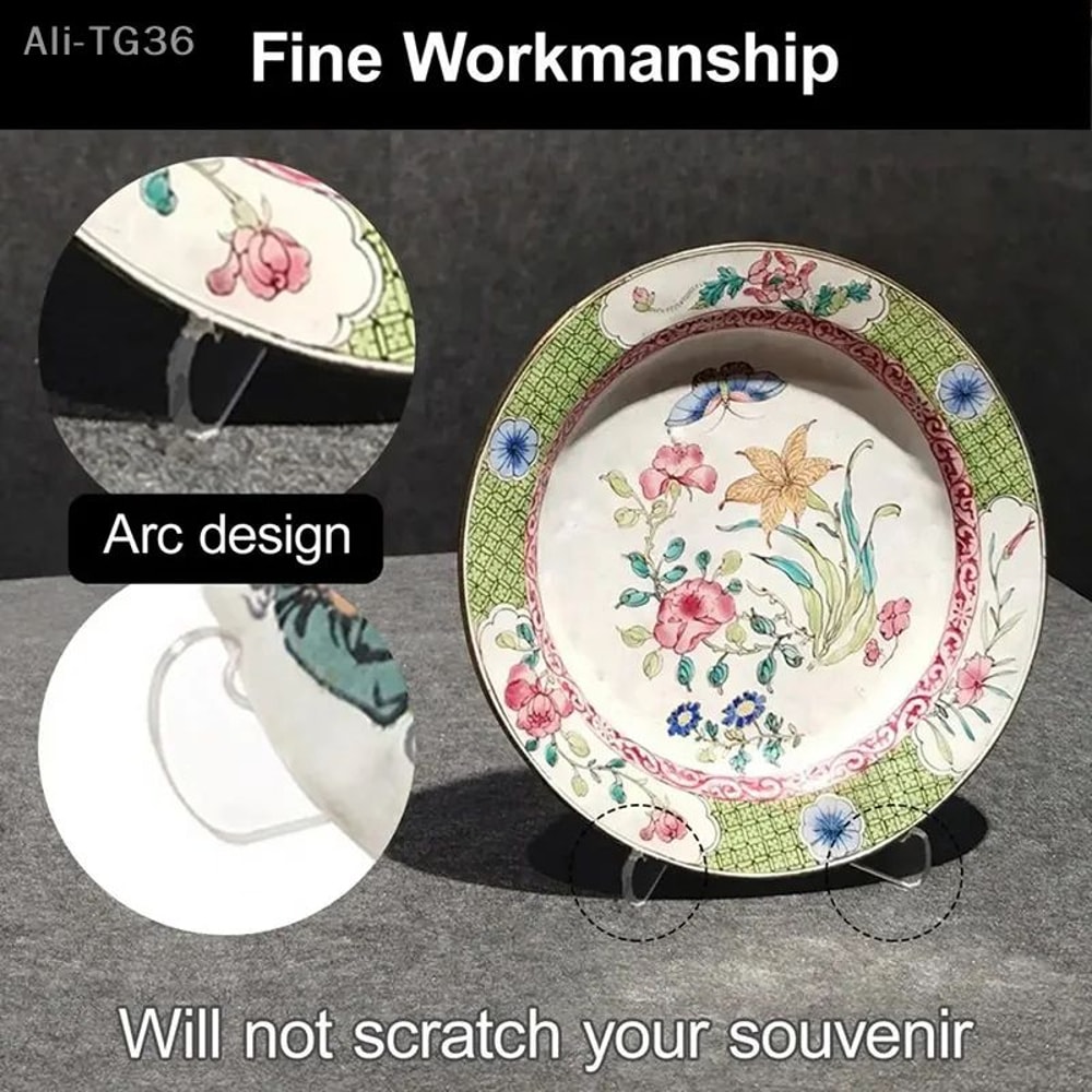 Clear Acrylic Plate Display Stand Multi Purpose Countertop Easel Holder 4