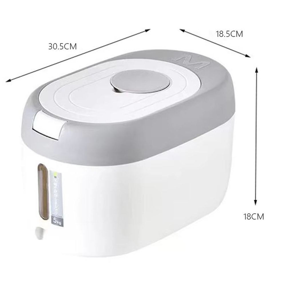 11lb 22lb Rice Dispenser Airtight Kitchen Storage Container With Measuring System 6