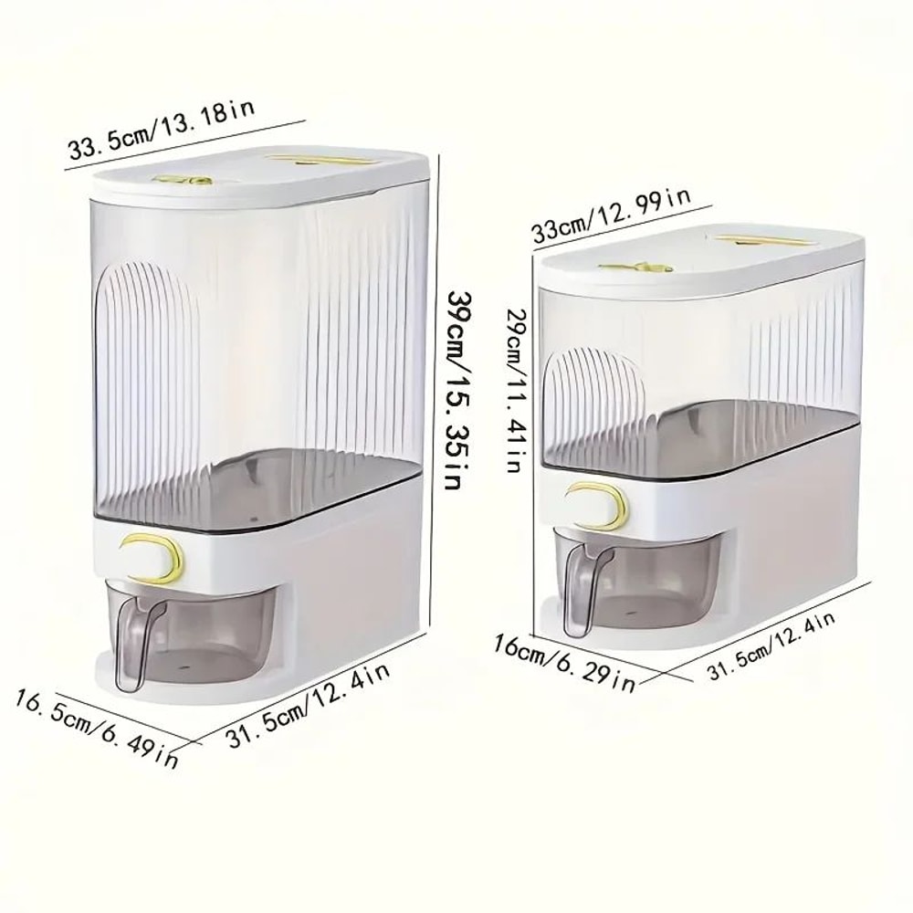 11lb 22lb Rice Dispenser With Measuring Cup And Time Marking Airtight Storage Container 0