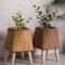 Rattan Woven Plant Stand With Removable Legs Indoor Outdoor Flower Pot Holder 2