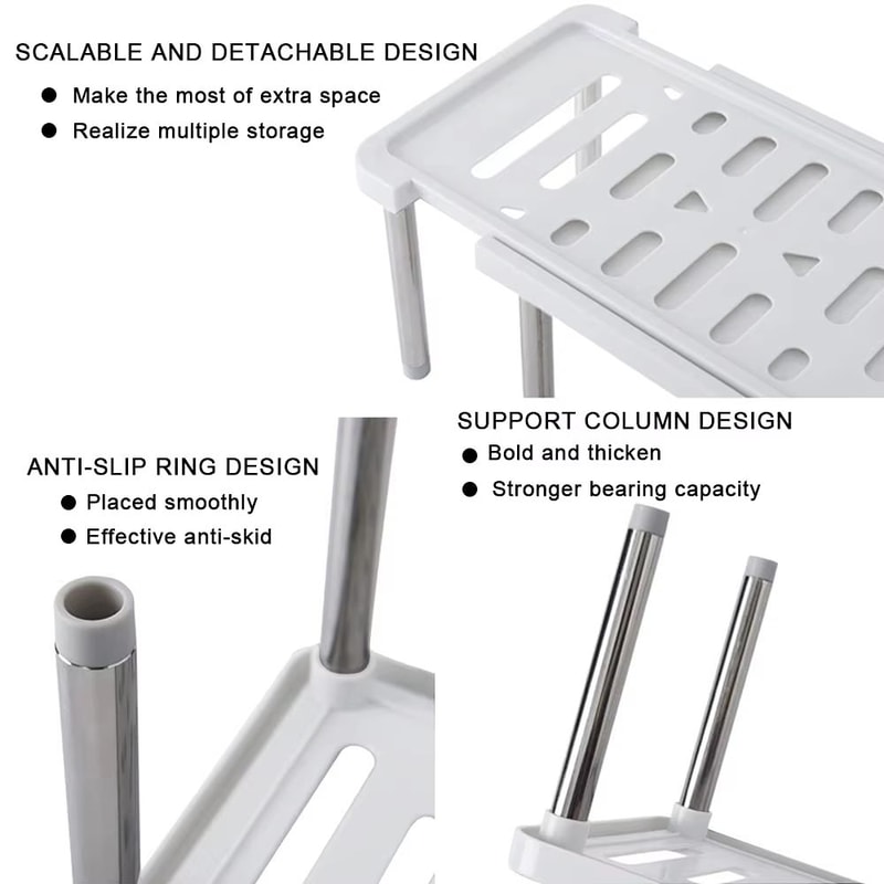 Expandable Kitchen Storage Rack Organizer Shelf For Cabinets And Countertops 4