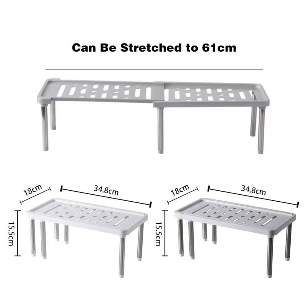 Expandable Kitchen Storage Rack Organizer Shelf For Cabinets And Countertops 5