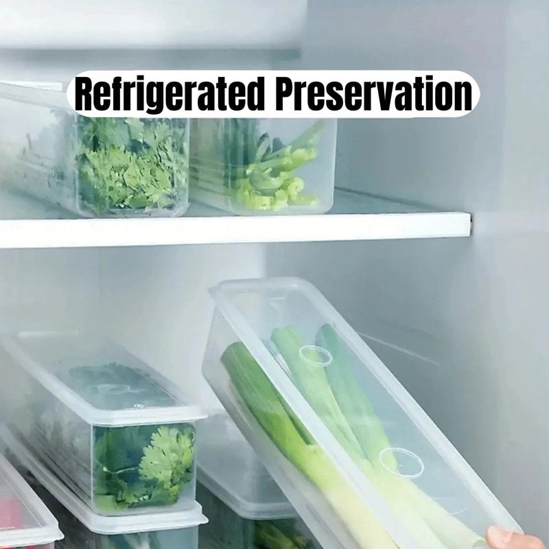 FreshSeal Refrigerator Storage Box Set With Lid For Produce Eggs And Noodles 1