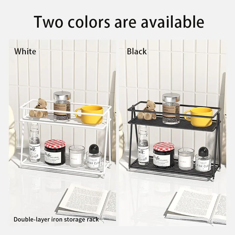 Double Layer Cup Storage Rack For Kitchen Counter And Tea Set Organizer 1