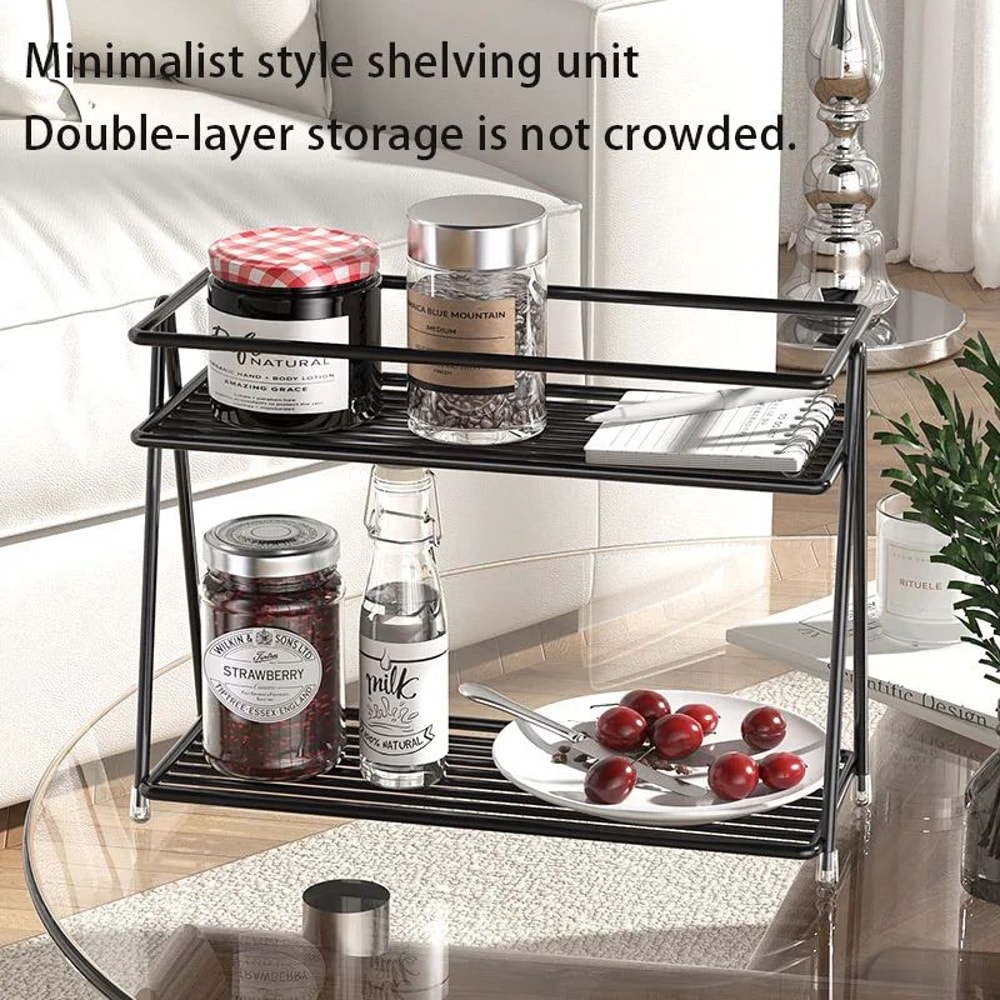 Double Layer Cup Storage Rack For Kitchen Counter And Tea Set Organizer 3