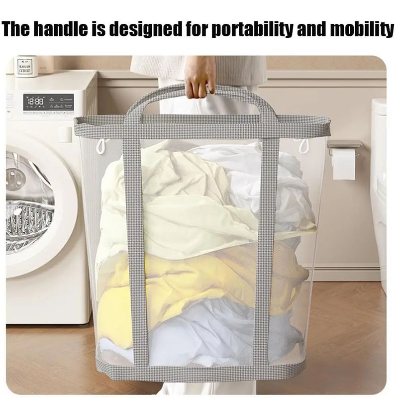 FlexiFold Laundry Basket Bag With Handles For Clothes And Toy Storage 1