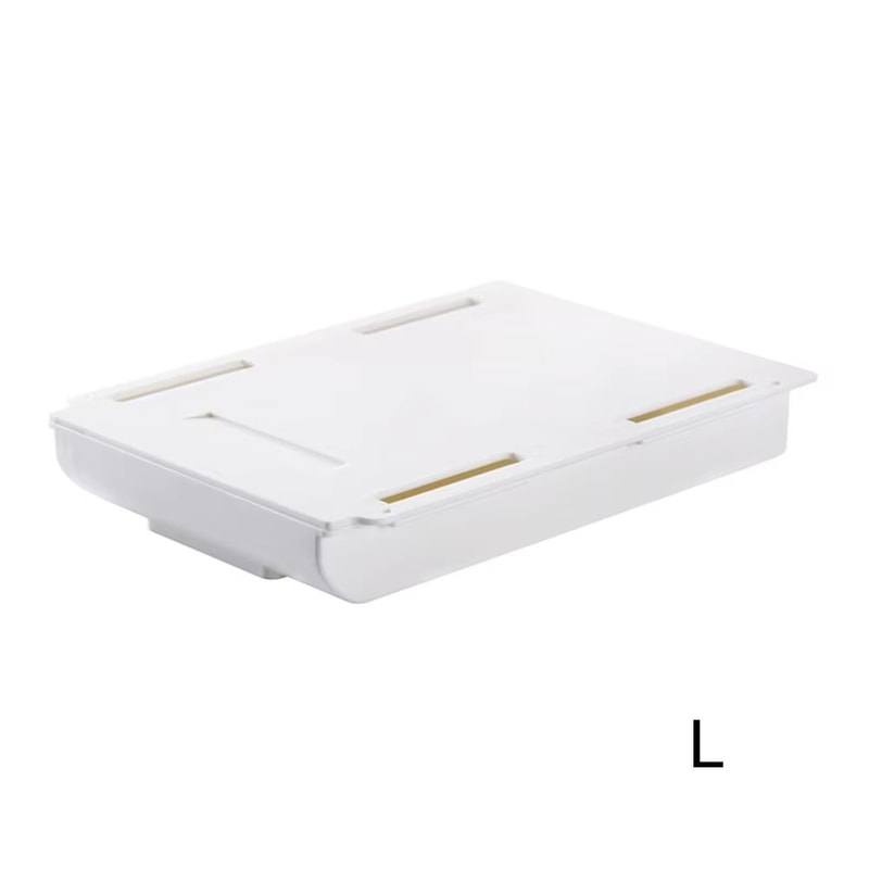 SlideHide Self Adhesive Under Desk Drawer Organizer For Hidden Storage 9