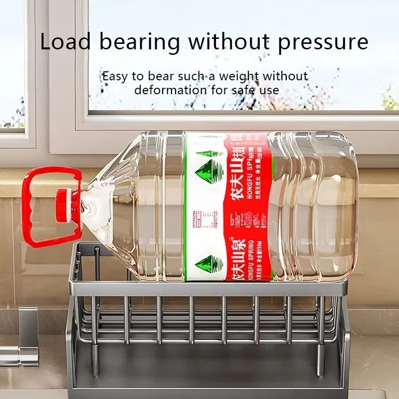 DrainFlow Large Capacity Kitchen Sink Caddy Organizer For Sponge And Soap Storage 4