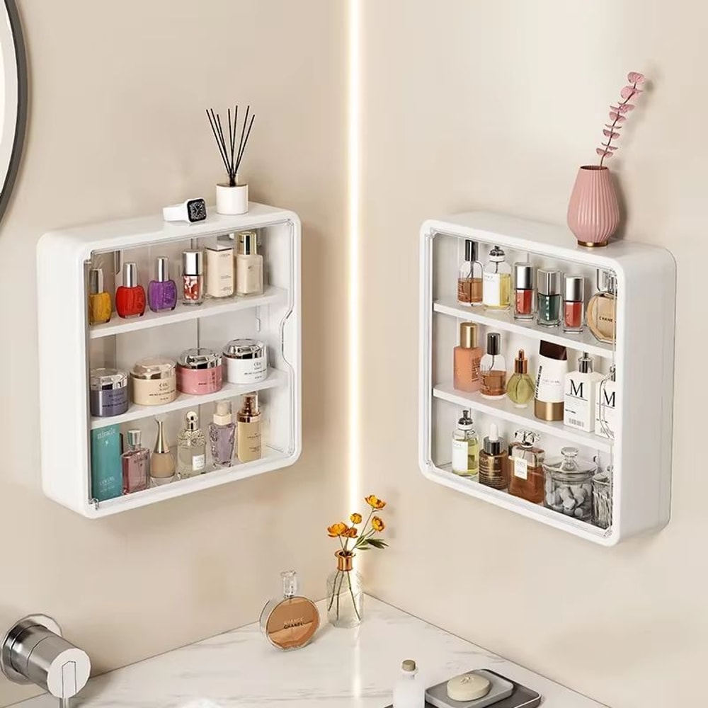 ClearView Multi Layer No Drill Bathroom Organizer Cabinet With Removable Shelves 3