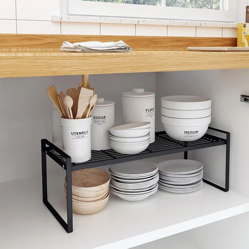 SteelFlow Over Sink Dish Drying Rack With Cutlery Holder And Storage Shelf 1