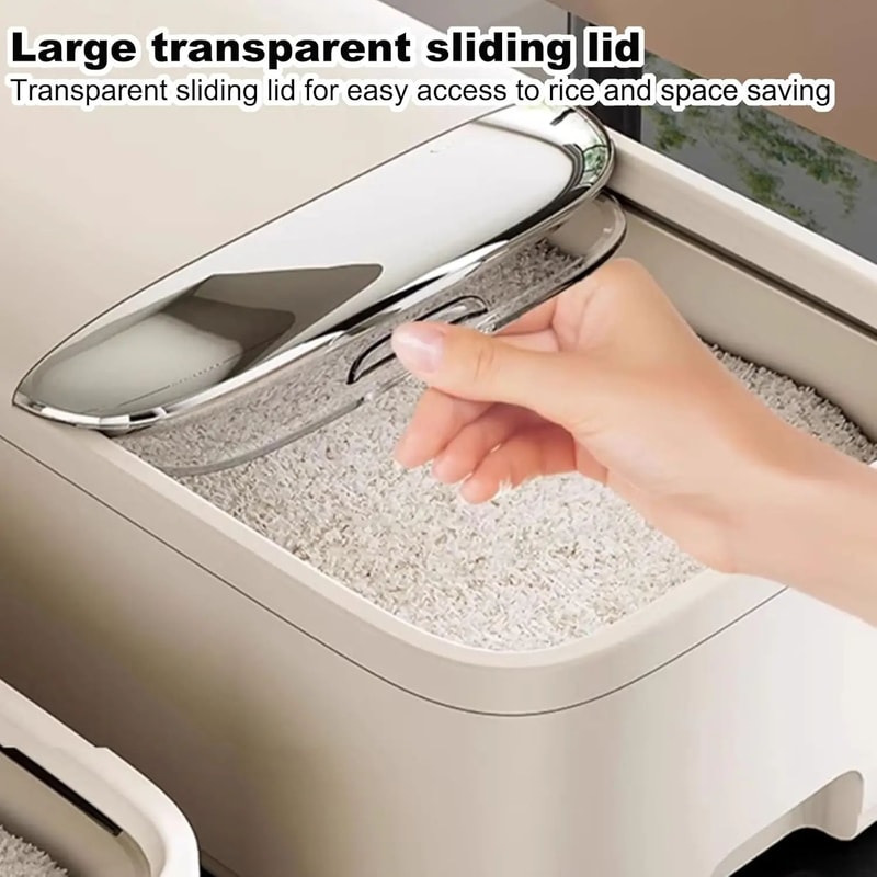 GrainGuard Airtight Rice Storage Container With Measuring Cup And Large Capacity Seal 2