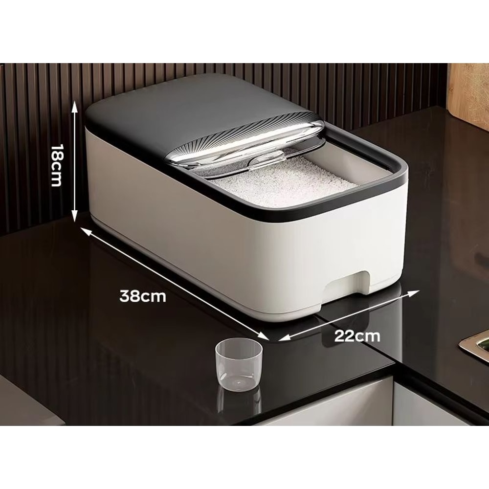 GrainGuard Airtight Rice Storage Container With Measuring Cup And Large Capacity Seal 9