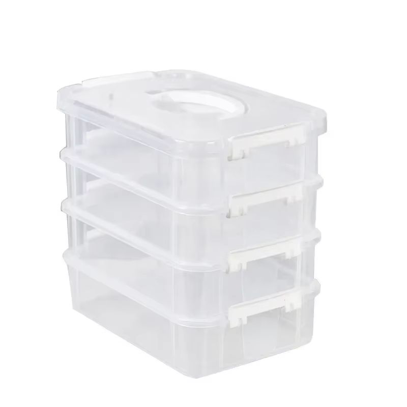ClearStack Multi Layer Transparent Storage Box With Grid Drawers For Toys And Tools 6