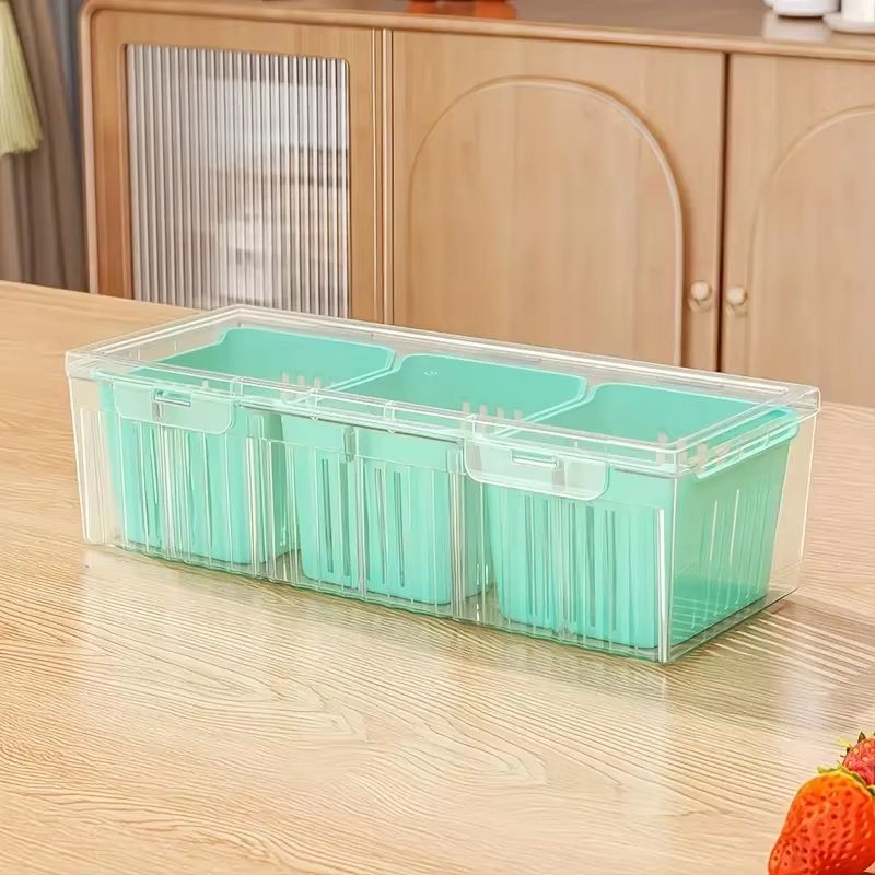 FreshDivide Square Food Storage Container Set With Compartments For Fridge Organization 7
