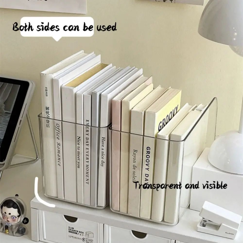 Transparent Acrylic Book Stand U Shape Desk Organizer Rack 3