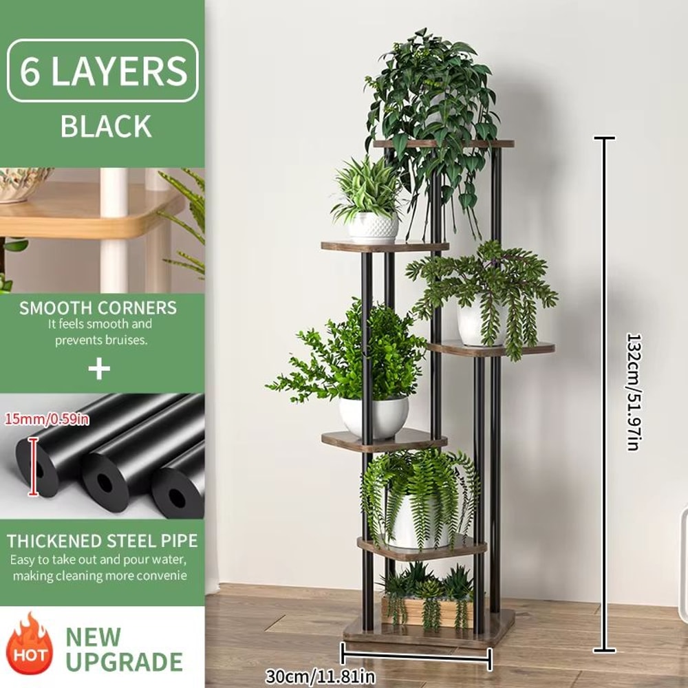 Multi Tier Wooden Plant Stand Indoor Flower Shelf Rack For Multiple Pots 11