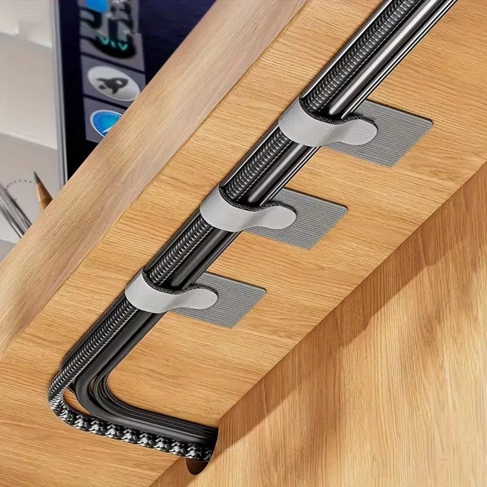 Self Adhesive Cable Organizer Clips 10pcs Desk And Wall Cord Holder 0