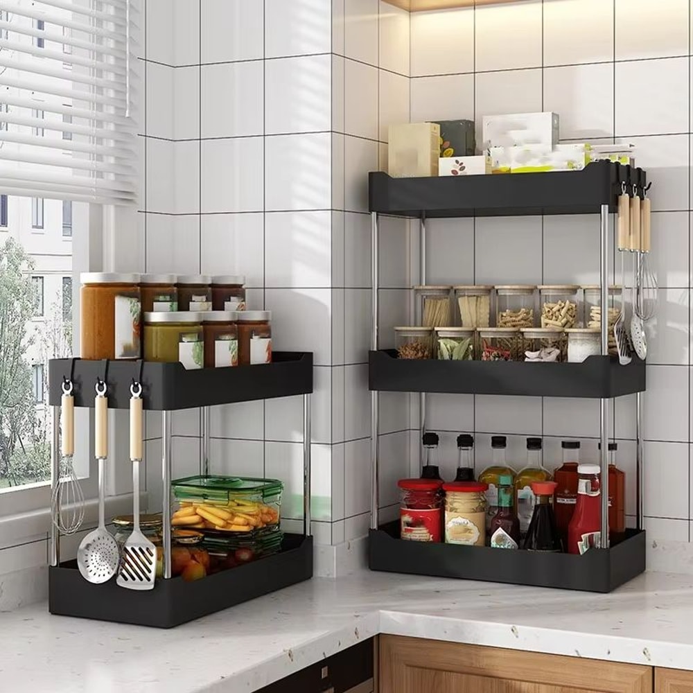 Multi Layer Kitchen Spice Rack Corner Countertop Organizer Shelf 6