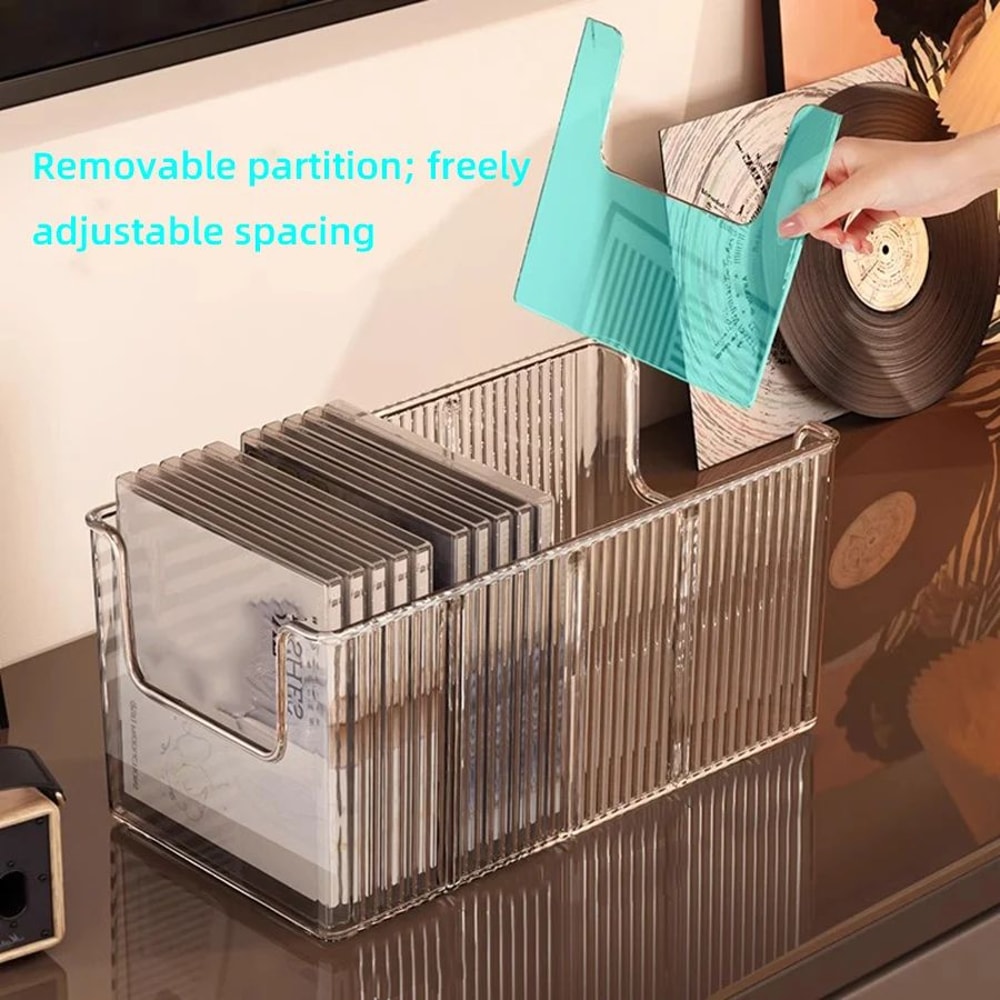 Desktop CD And Vinyl Record Storage Rack Black Disc Organizer Stand 2