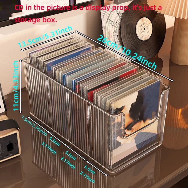 Desktop CD And Vinyl Record Storage Rack Black Disc Organizer Stand 5