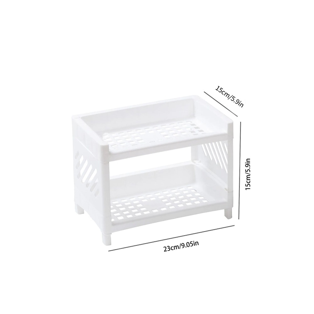 DualTier Desk Organizer Shelf For Cosmetics Stationery And Office Storage 5