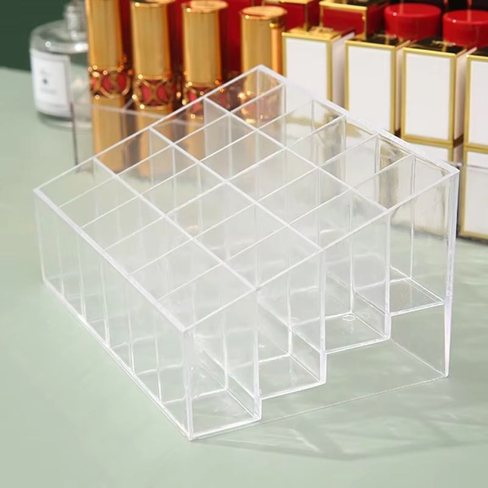 ClearView 24 Slot Acrylic Lipstick Organizer For Cosmetics And Vanity Storage 1