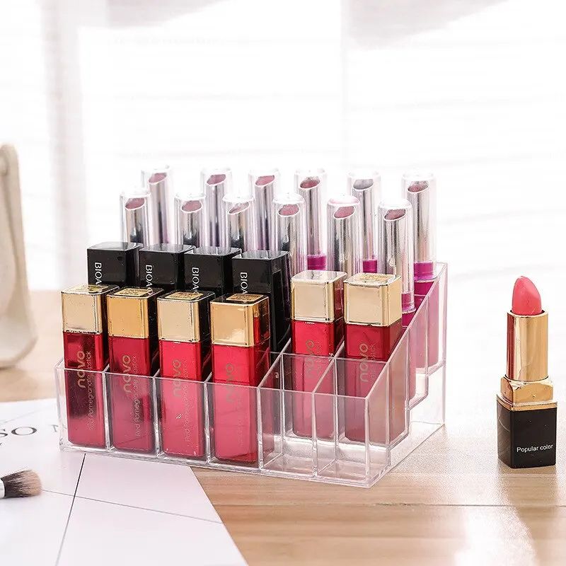 ClearView 24 Slot Acrylic Lipstick Organizer For Cosmetics And Vanity Storage 3