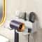 AirFlow Wall Mount Hair Dryer Holder With No Drill Bathroom Storage Rack 1