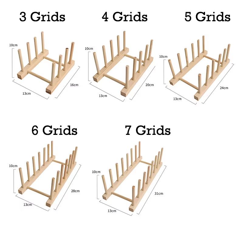FlexiWood Multi Purpose Plate And Pot Lid Organizer Rack For Kitchen Storage 5
