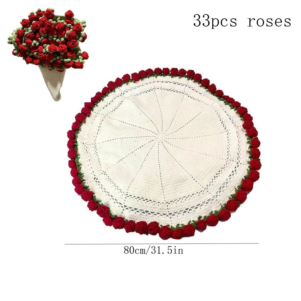 Floral Bouquet Knit Blanket Soft Lightweight Decorative Throw Gift 7