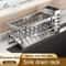 CleanSteel Self Draining Kitchen Sink Organizer With Stainless Steel Sponge Holder 0