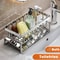 CleanSteel Self Draining Kitchen Sink Organizer With Stainless Steel Sponge Holder 1