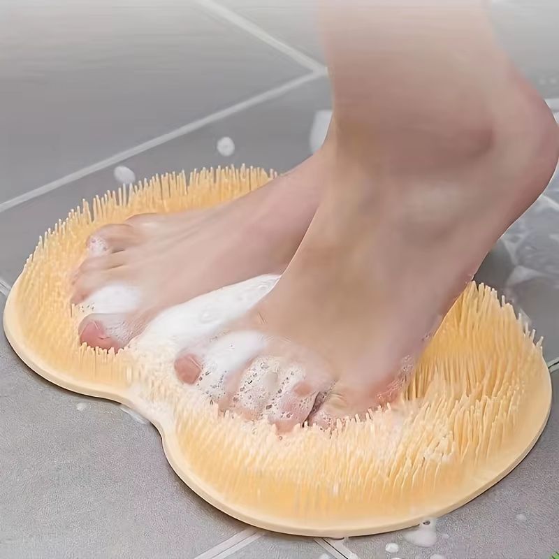 Silicone Foot Scrubber Mat Wall Mounted Shower Back And Foot Massage Cleaner 1