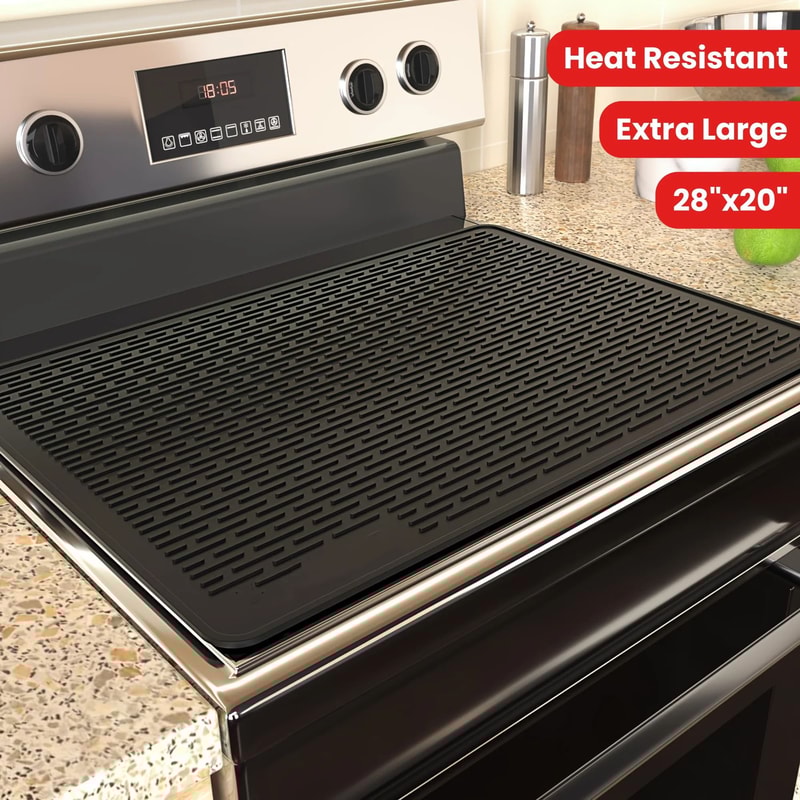 HeatGuard Silicone Stove Top Cover Mat For Kitchen Counter Protection And Drying Rack 0