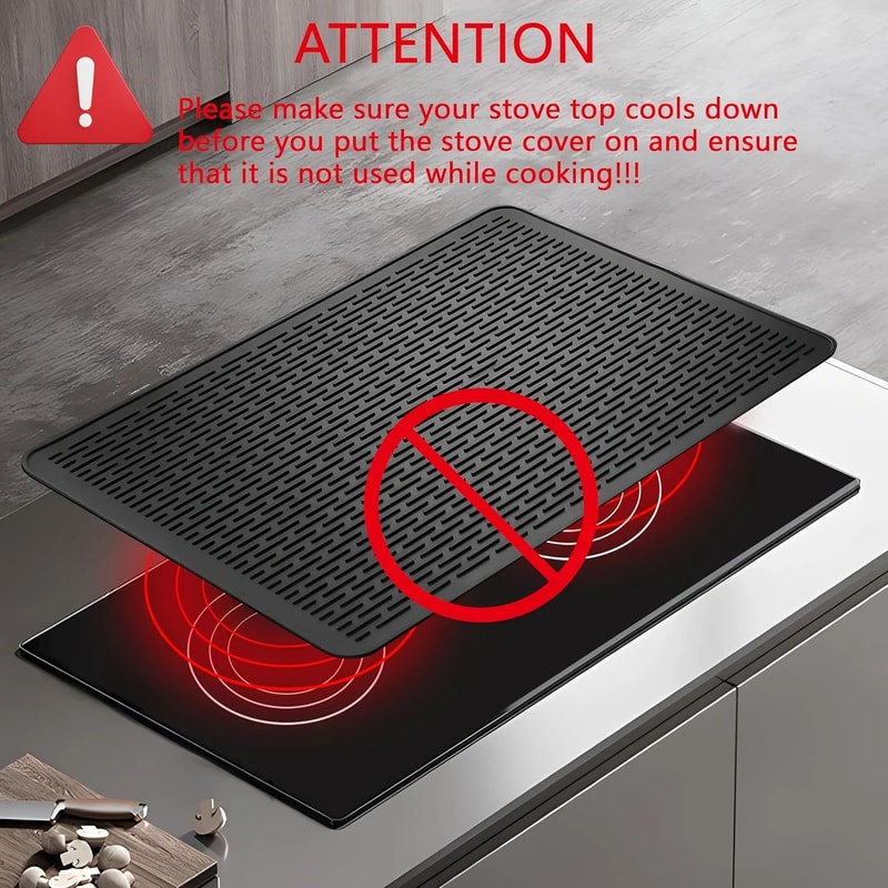 HeatGuard Silicone Stove Top Cover Mat For Kitchen Counter Protection And Drying Rack 3