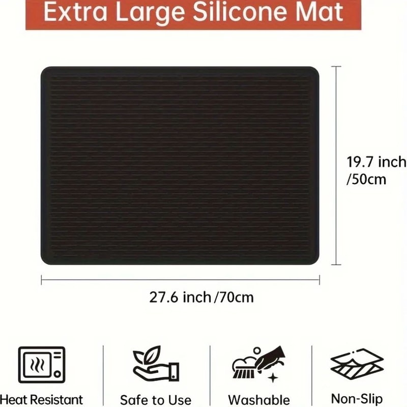 HeatGuard Silicone Stove Top Cover Mat For Kitchen Counter Protection And Drying Rack 5