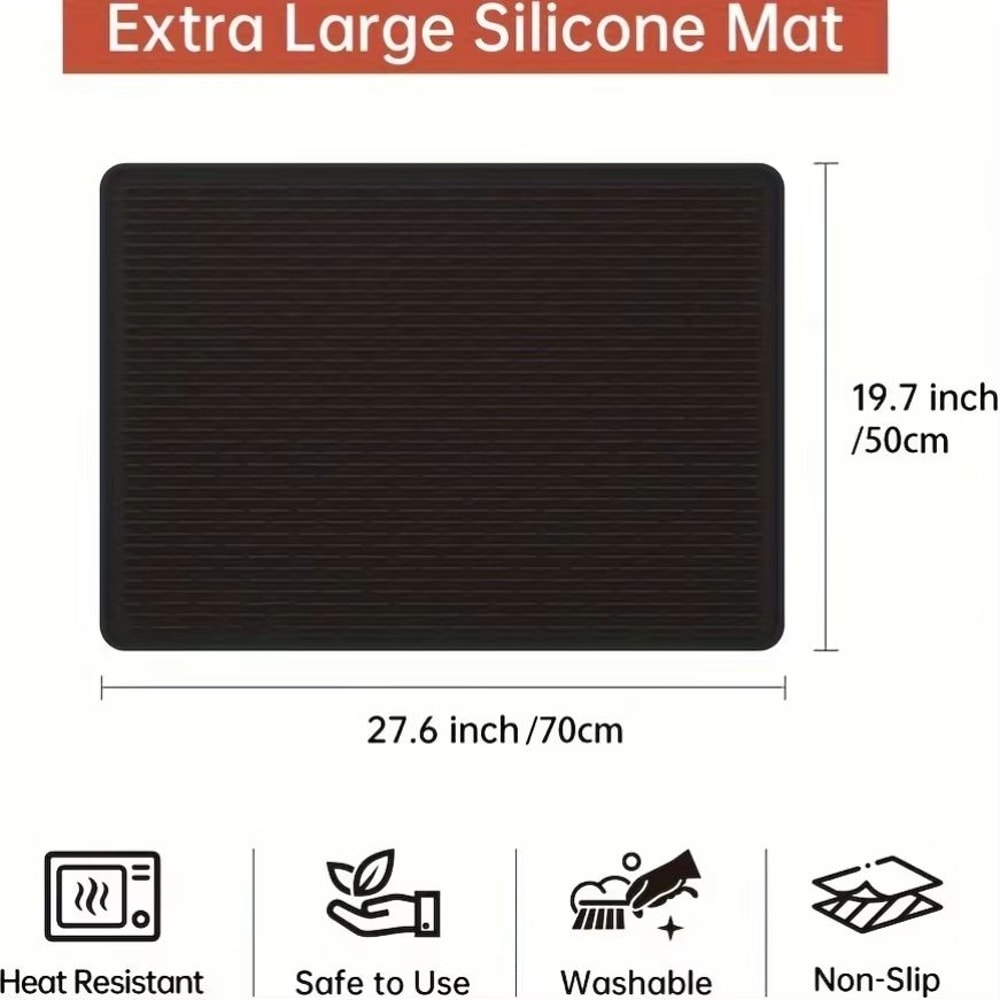 HeatGuard Silicone Stove Top Cover Mat For Kitchen Counter Protection And Drying Rack 6