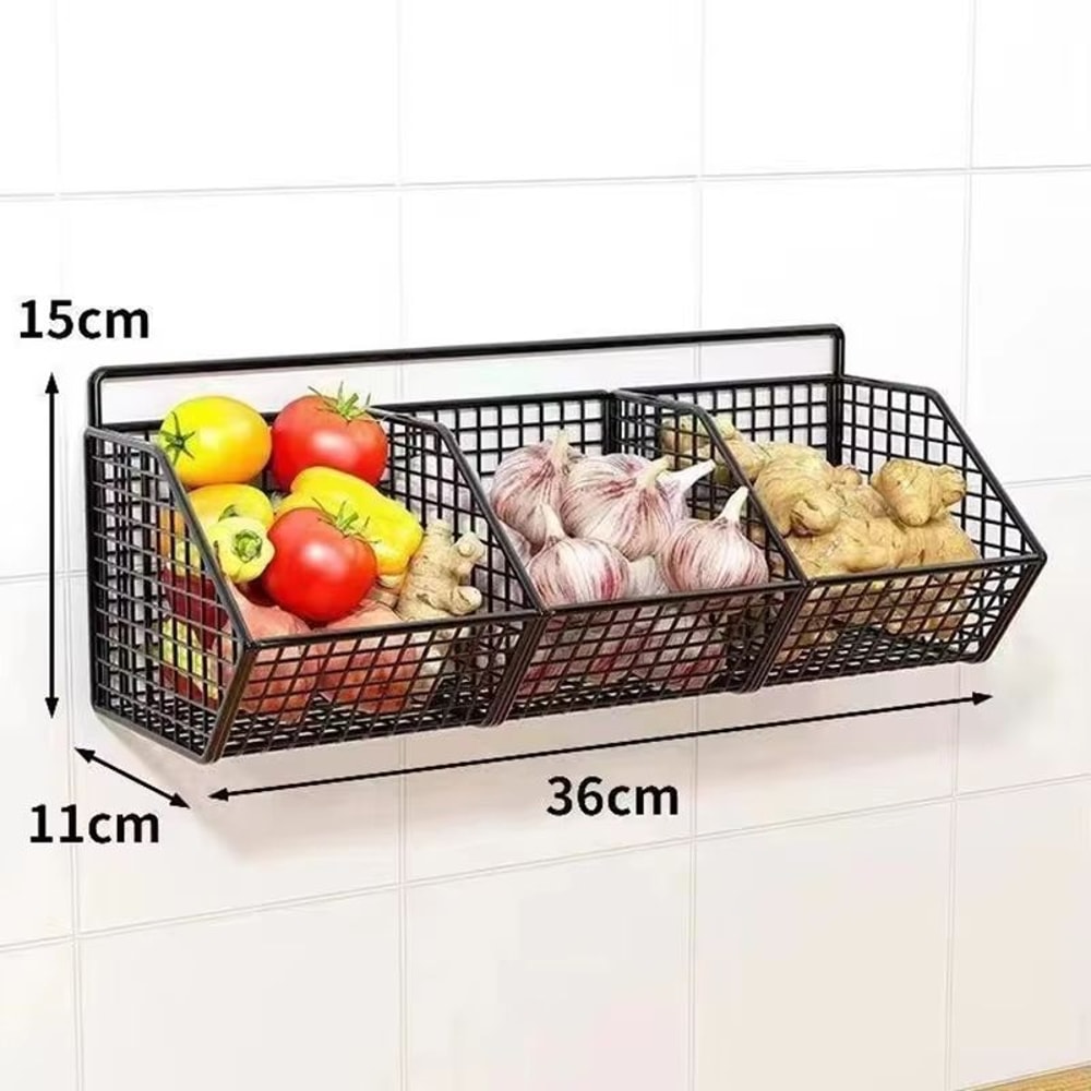 FreshGrid Wall Mounted Wire Basket Organizer For Fruits Vegetables And Kitchen Storage 9