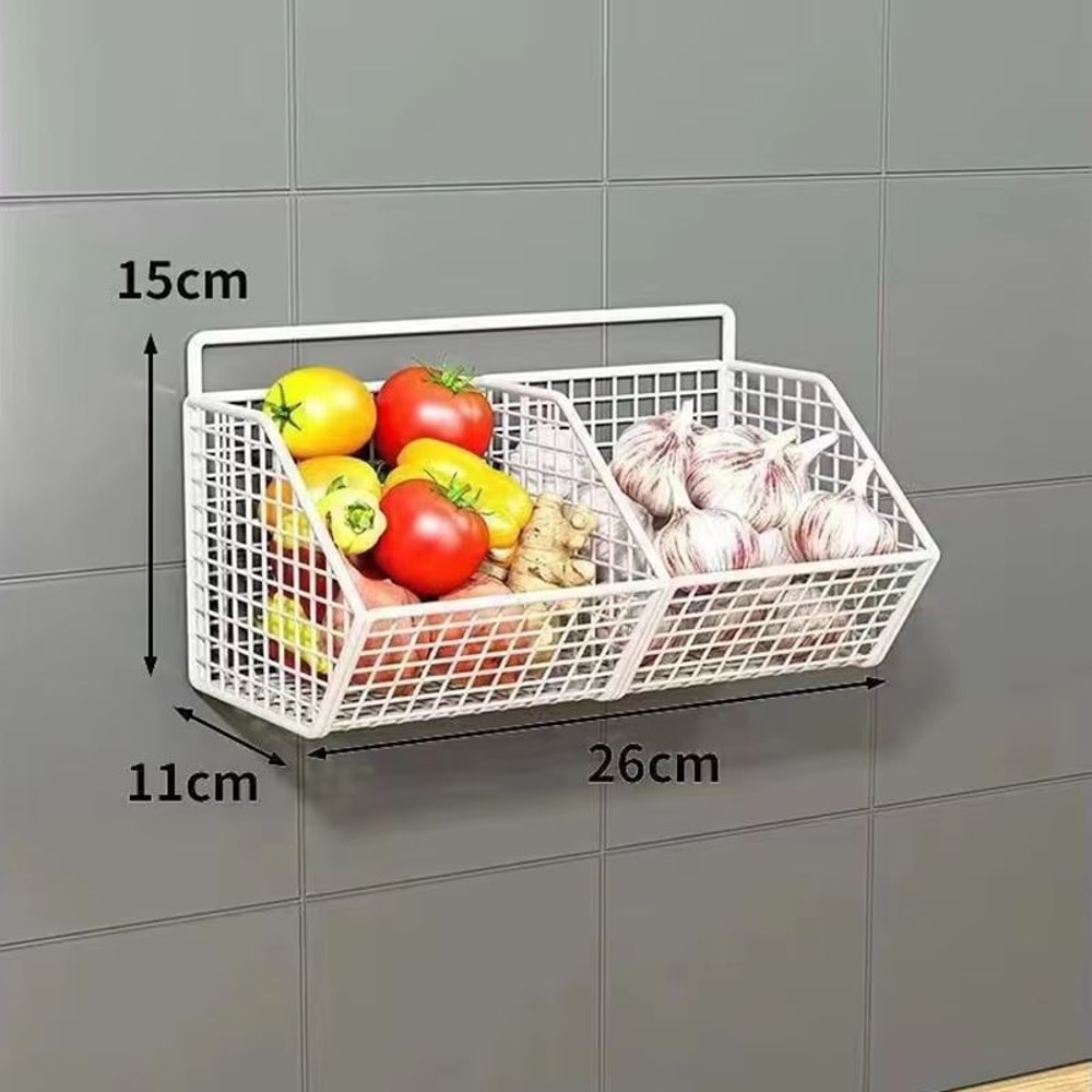 FreshGrid Wall Mounted Wire Basket Organizer For Fruits Vegetables And Kitchen Storage 10