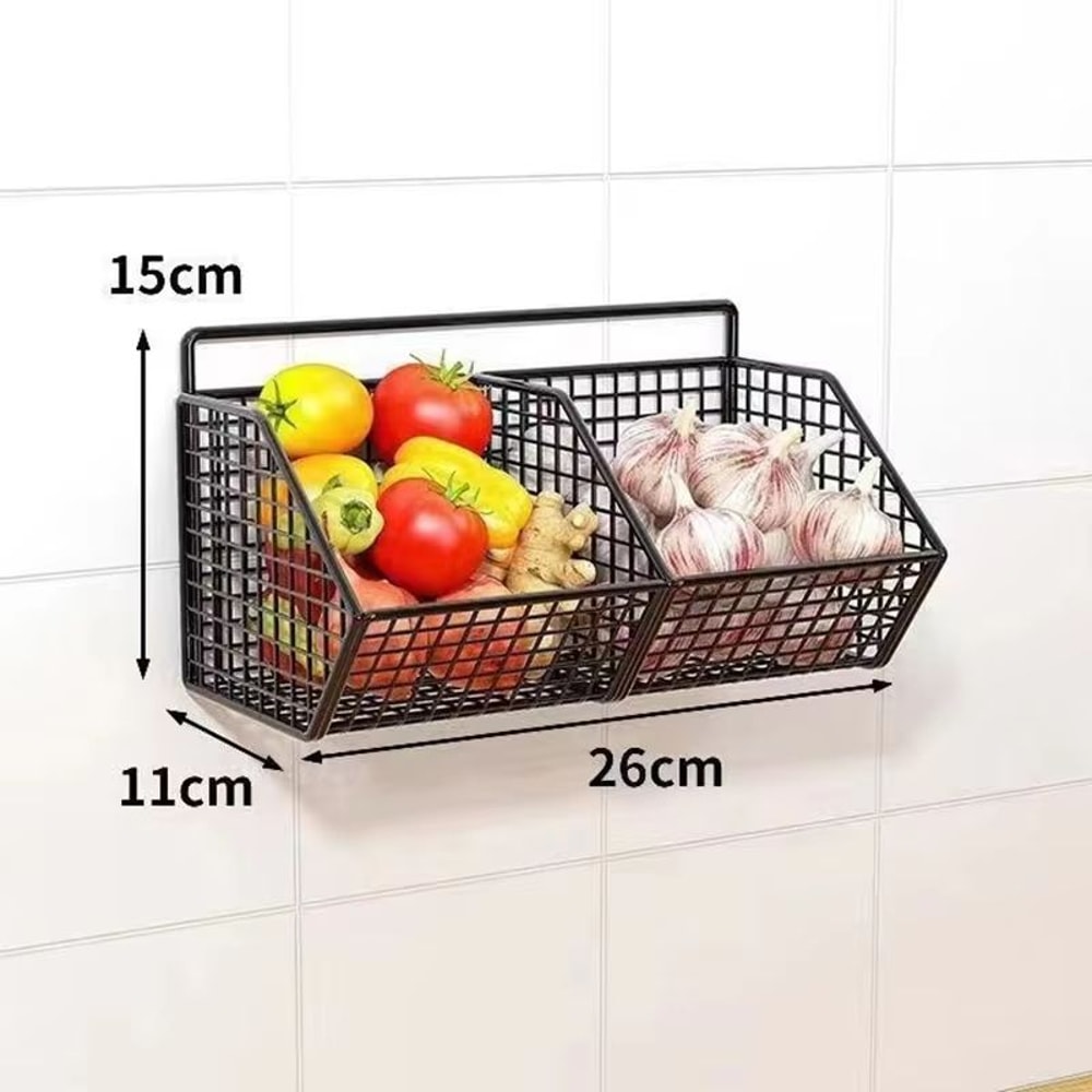 FreshGrid Wall Mounted Wire Basket Organizer For Fruits Vegetables And Kitchen Storage 8