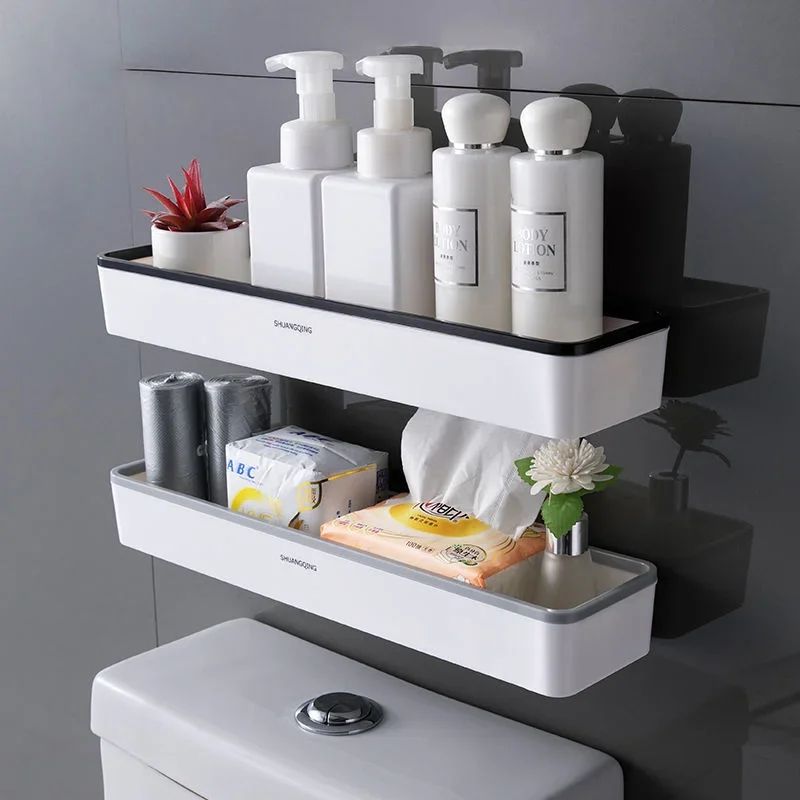 SpaceLift No Drill Over Toilet Storage Rack Wall Mounted Bathroom Organizer 1