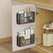 Punch Free Kitchen Cabinet Storage Rack Wall Mounted Plastic Wrap Organizer 2