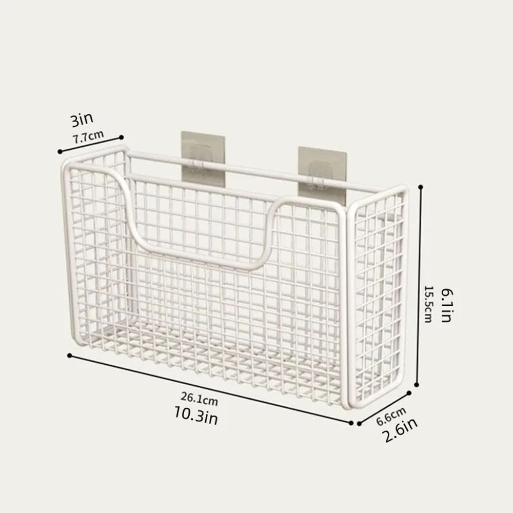 Punch Free Kitchen Cabinet Storage Rack Wall Mounted Plastic Wrap Organizer 5