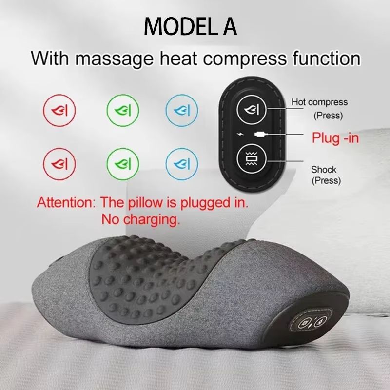 Electric Neck Massager Pillow With Heat Cervical Traction Shoulder Relief Cushion 6