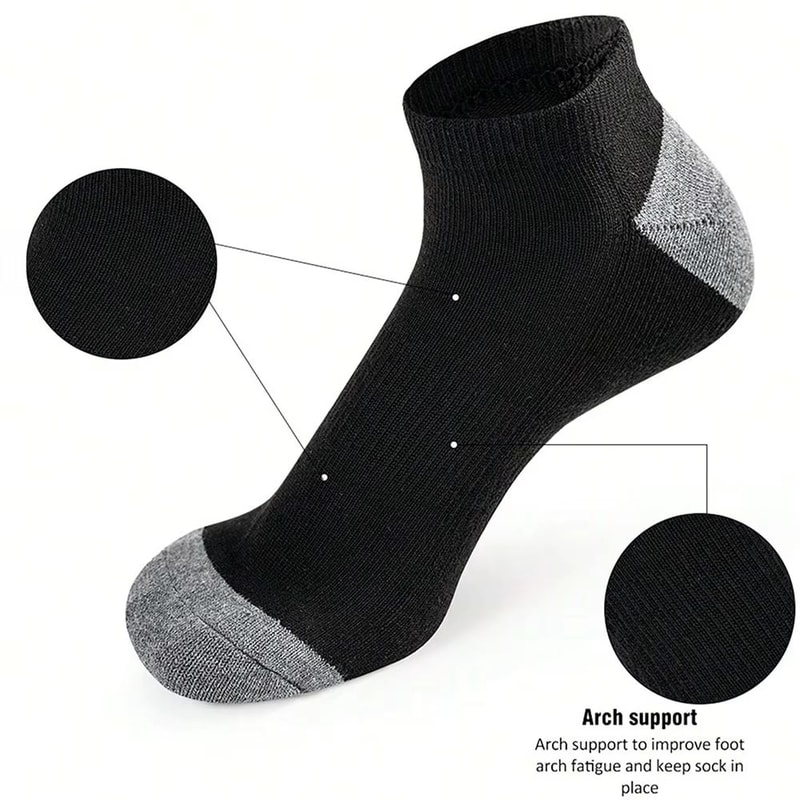Breathable Low Cut Socks 10 Pair Sweat Absorbing Odor Resistant Everyday Socks 5