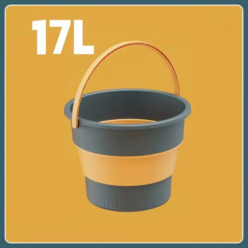 Collapsible Silicone Bucket Portable Folding Water Bucket With Lid For Camping Car Wash And Outdoor 11
